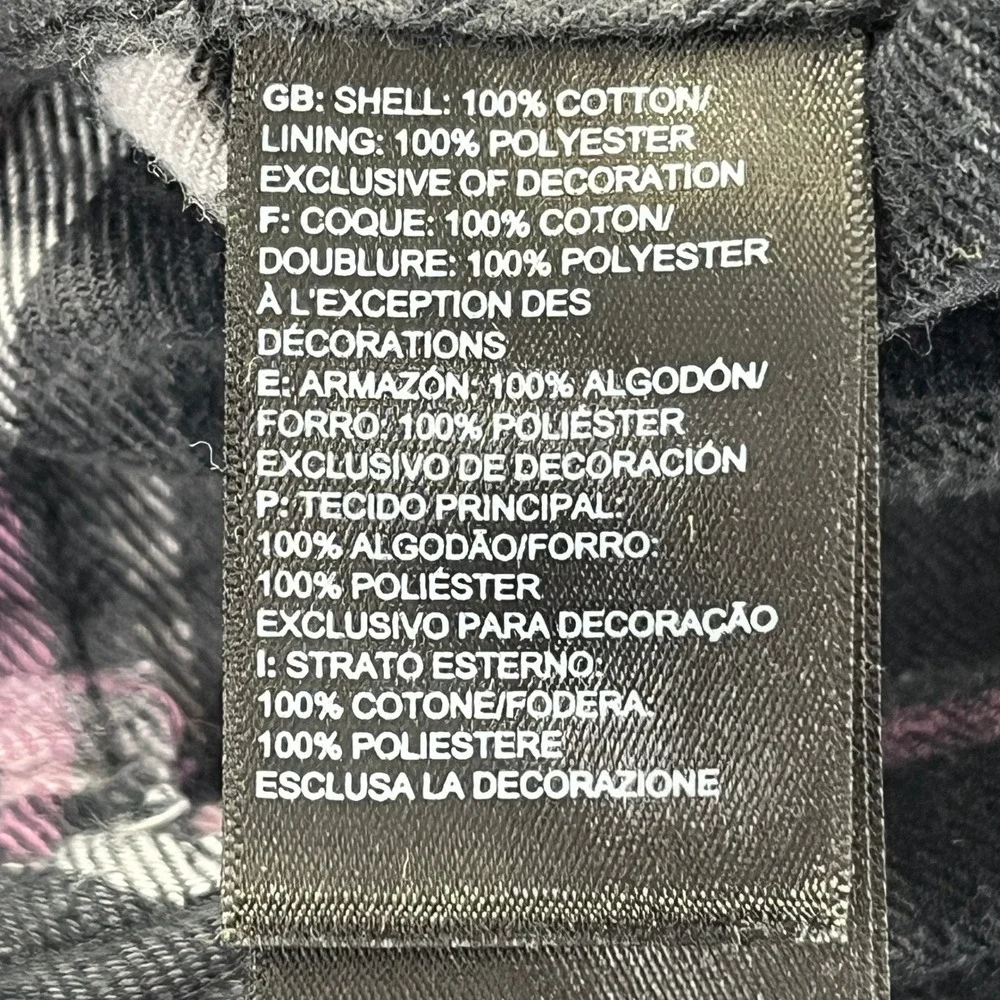 The North Face Arroyo Flannel Shirt Mens L Black‎ Grey Plaid Cotton Button Up